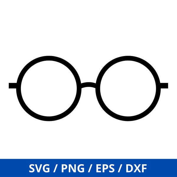 Round Glasses SVG,  Eye Glasses Cut Files, Eyeglasses Silhouette, Frames Cut File,  Eyeglasses SVG Vector, Round Glasses Clip Art