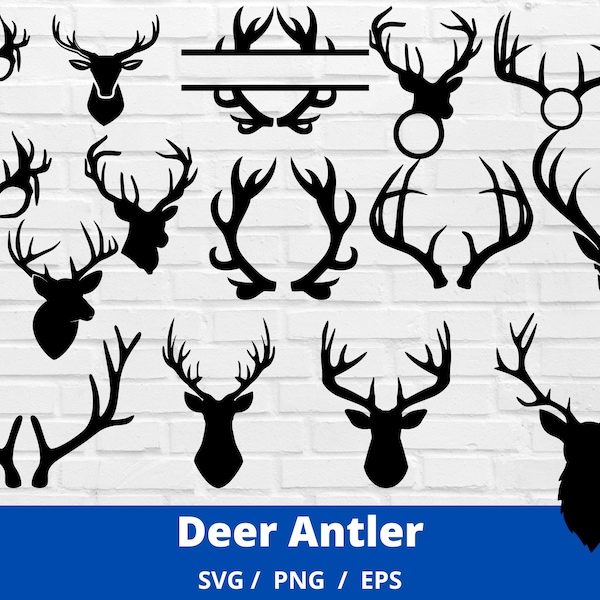 Deer & Antlers SVG Bundle,  Deer SVG File,  Deer Antlers Horns, Antler Template File, Digital Download