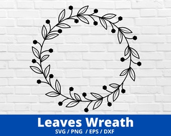 Wreath SVG cut file, Flourish Svg for Cricut & Silhouette, Branch Svg, Leaves clipart