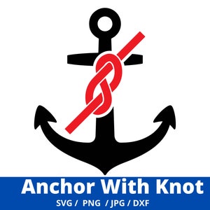 Könnte beinhalten: Ein schwarzer Anker mit einem roten Knoten, der um die Spitze gebunden ist. Der Anker ist ein nautisches Symbol für Hoffnung und Sicherheit.