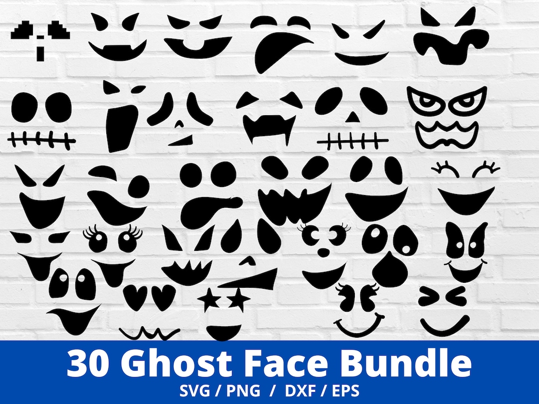 Ghost Face Svg Bundle Ghost Svg Face Svg Halloween Svg