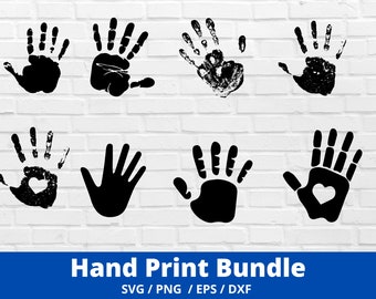 Hand Print SVG Bundle,Hand Prints,Hand Print PNG,Cut File,Bundle,Kids,School,Art,Double Hands,Vinyl,Cricut,Silhouette