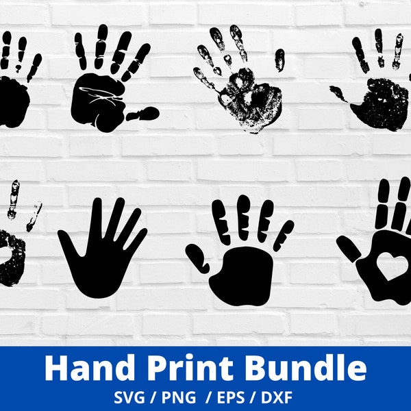 Hand Print SVG Bundle,Hand Prints,Hand Print PNG,Cut File,Bundle,Kids,School,Art,Double Hands,Vinyl,Cricut,Silhouette