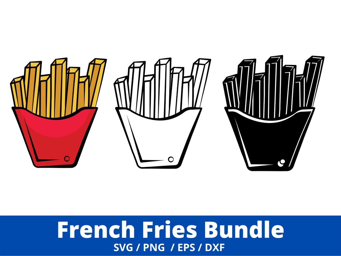 French Fries SVG Bundle Fries Outline Cut File French Fries - Etsy