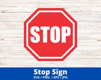 Señal de stop SVG, Señal de tráfico SVG, Archivos vectoriales de señal de stop, Vector de señal de stop, Clip Art de señal de stop / Archivos CNC