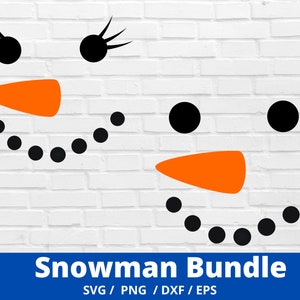 Schneemann Svg Bundle, Schneemann Wimpern Svg, Schneemann Svg, Merry Christmas Svg. Vektorschnittdatei Cricut, Silhouette Bild 1