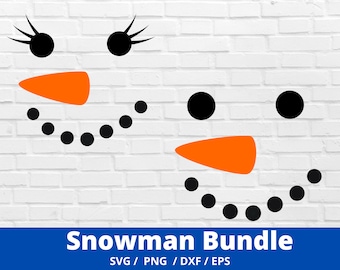 Snowman Svg Bundle, Snowman Eyelashes Svg, Snowman Svg, Merry Christmas Svg. Vector Cut file Cricut, Silhouette