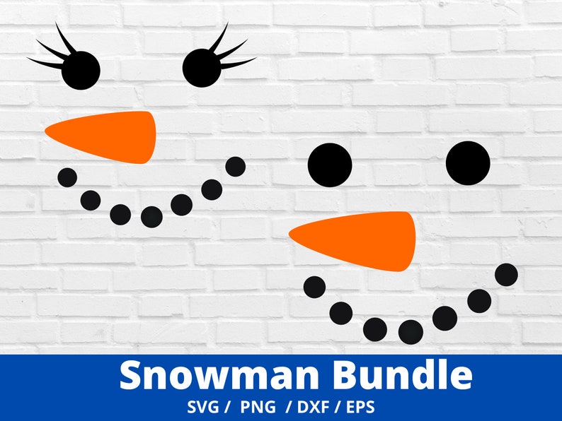 Schneemann Svg Bundle, Schneemann Wimpern Svg, Schneemann Svg, Merry Christmas Svg. Vektorschnittdatei Cricut, Silhouette Bild 1