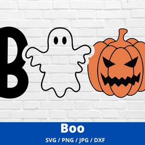 Boo SVG, Halloween SVG, Ghost SVG, Spooky Svg, Scarry Png, Pumpkin Svg, Fall Svg, Spider Web Svg, Bat Svg, File for Cricut,