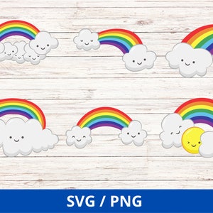 Bright Rainbow SVG,Colorful Rainbow Svg,Cut files,Kids,Birthday,EPS,PNG,Printable,Cricut,Silhouette,Commercial use, Cloud, weather svg