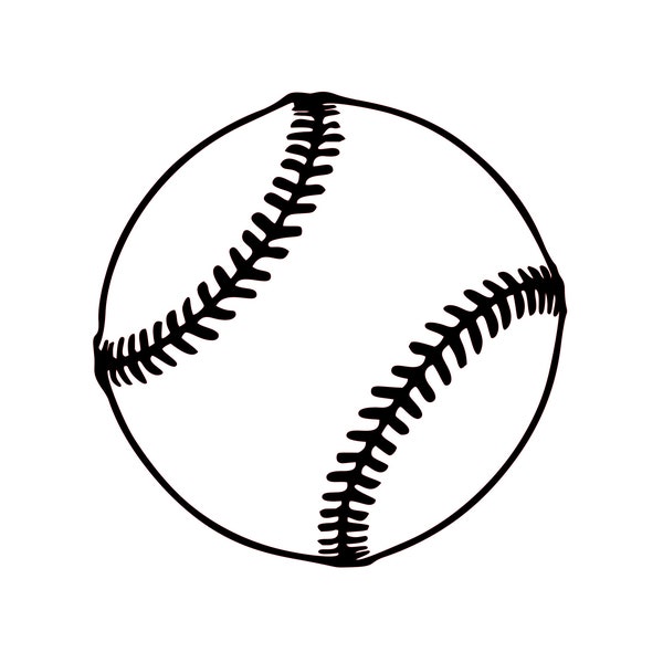 Baseball Outline Svg, Baseball Svg, Baseball Outline Cut File, Baseball Silhouette Svg, Baseball Cut File, Sports Clip