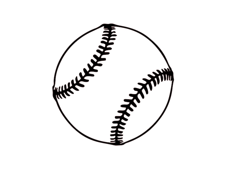 Baseball Outline Svg Baseball Svg Baseball Outline Cut File Etsy