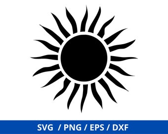 Sun SVG, Sun Cut File, Sun Clipart, Sunshine Svg, Summer Svg, Digital Download, Cricut, Silhouette, Glowforge