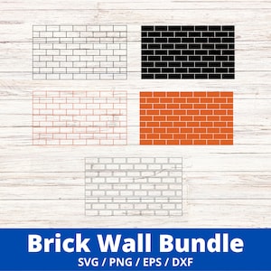 Brick Wall SVG Bundle, Brick Wall Pattern Cut Files, Brick Wall Template SVG Vector Files, Brick Wall Pattern Vector