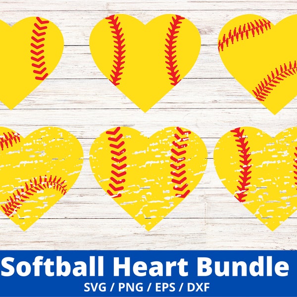 Softball Heart SVG File,  Sports Mom Cut File, Softball Love Heart Cut Files, Softball Svg, Softball Heart Shape SVG, Softball Clip Art