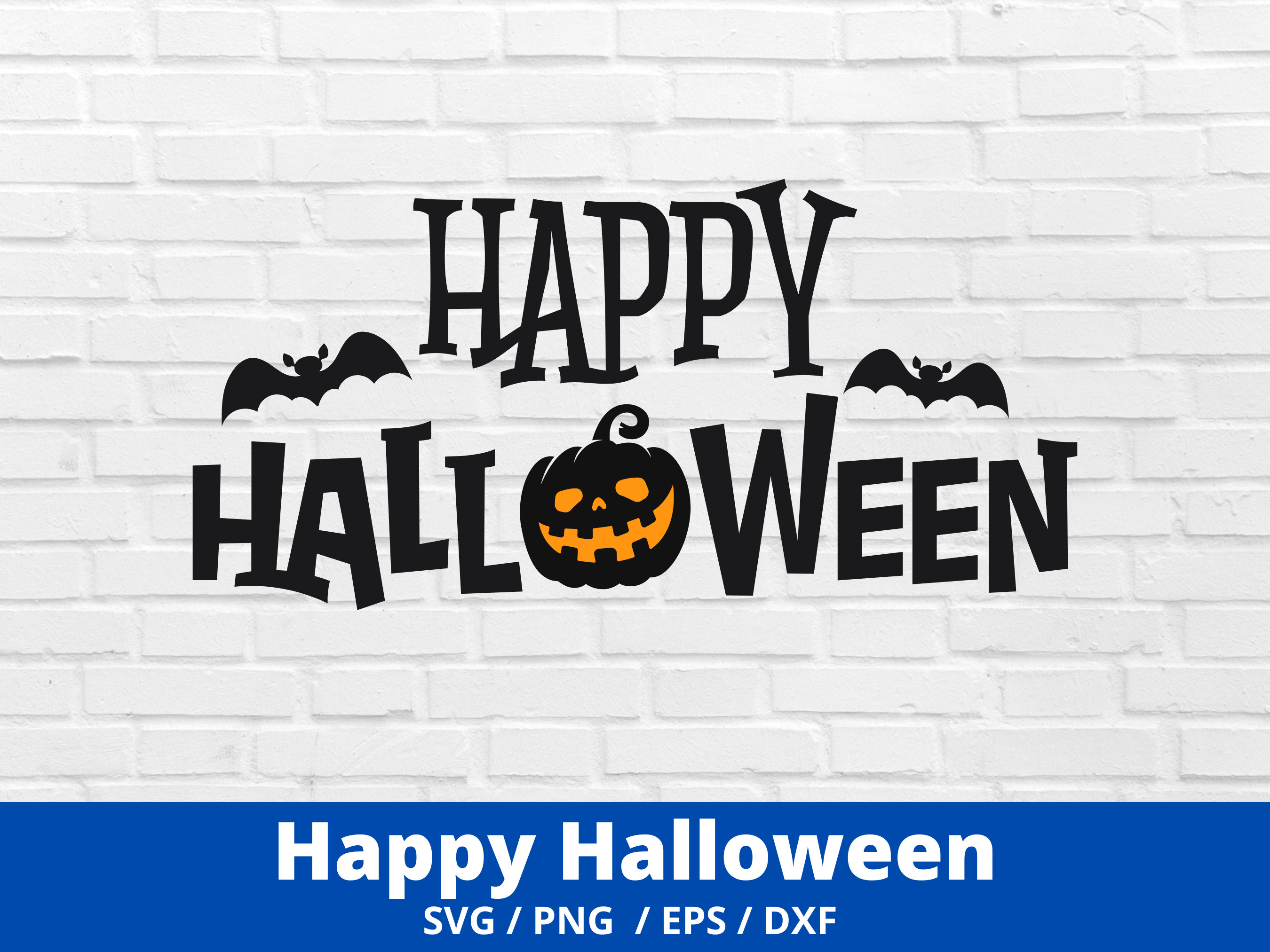 Happy Halloween SVG, Halloween Bat SVG, Halloween Svg, Digital Download, Cricut, Silhouette, Glowforge