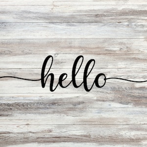 Hello SVG, Hello PNG, Hellow DXF , Hello Cut File, Hand Lettered Hello, Calligraphy Hello, Hello Clipart image 2