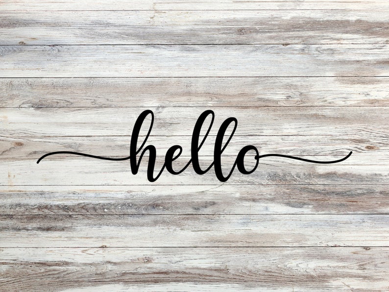 Hello SVG, Hello PNG, Hellow DXF , Hello Cut File, Hand Lettered Hello, Calligraphy Hello, Hello Clipart image 2