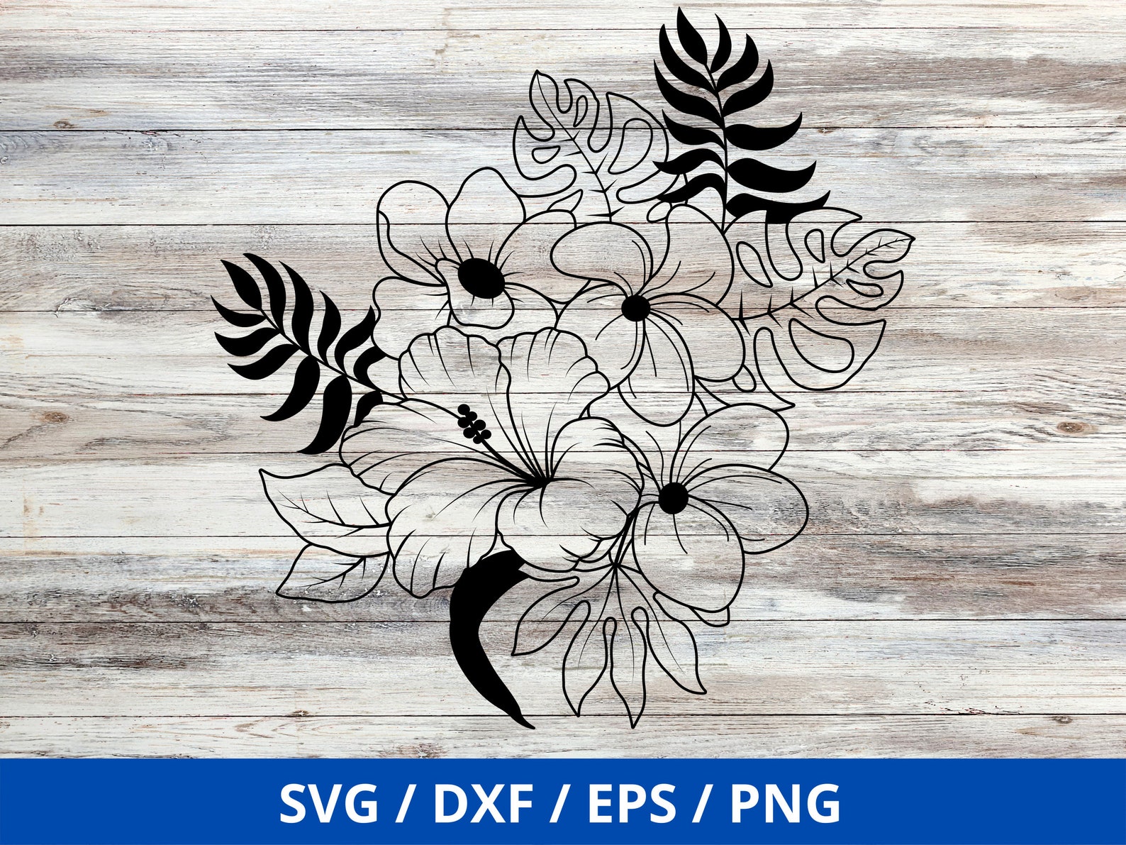 Hibiscus SVG Hawaiian Flower Svg Tropical Flower Svg | Etsy