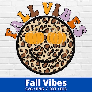 Fall Vibes Svg, Sublimation Design, Fall Sublimation, Smiley Face, Pumpkin Png, Retro Fall Png, Digital Download