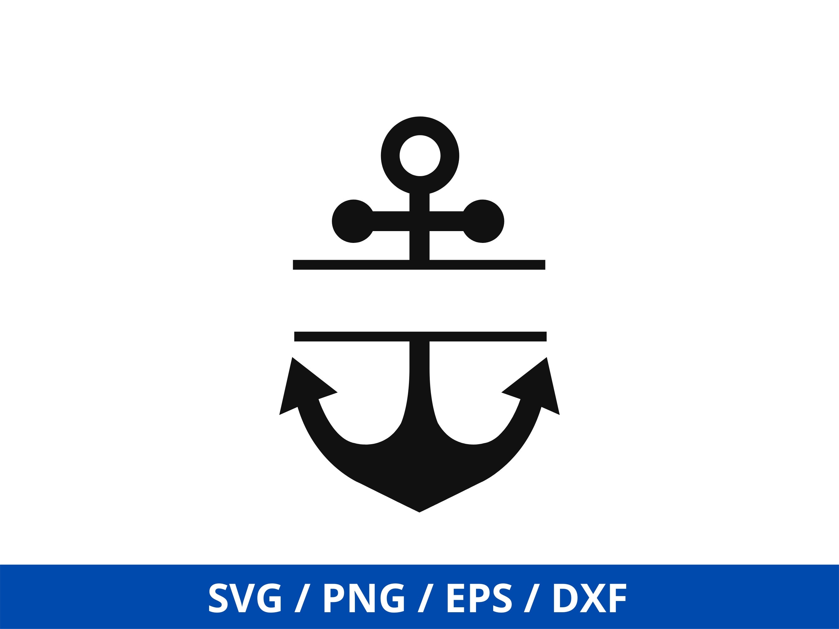 Anchor Split Name Frame SVG Split Anchor Rope SVG Monogram Etsy Australia