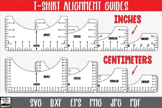 T Shirt Ruler, T-Shirt Alignment Tool Template, T-Shirt Alignment Guide,  T-Shirt Centering Tool, Vinyl T-Shirt Alignment SVG Tshirt Helper