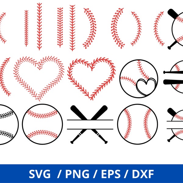Lot de baseball SVG, baseball SVG. Svg de points de baseball, monogramme de baseball SVG