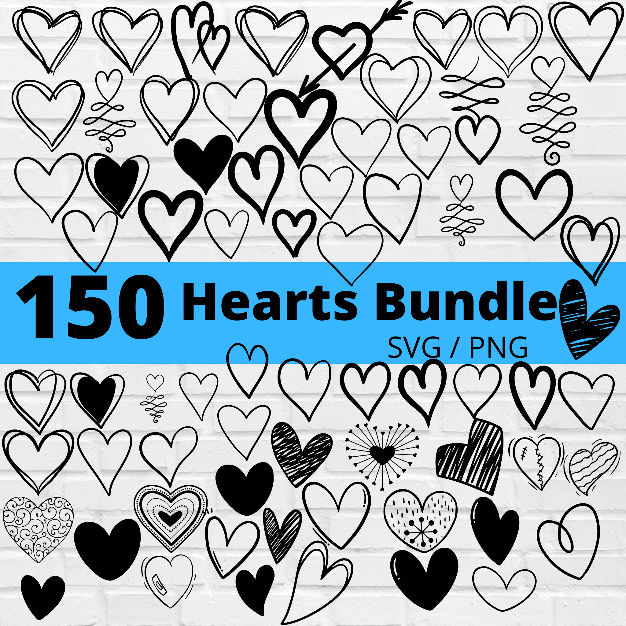Heart Svg Bundle, Heart Svg, Hand Drawn Heart Svg, Open Heart Svg ...
