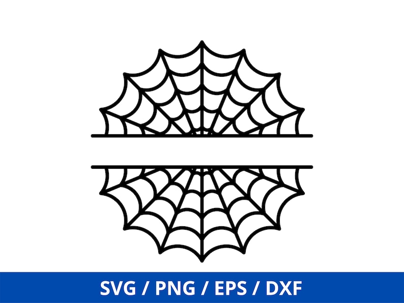 Spider Web Splitting Inhalf Spiderweb Split Monogram Frame Svg, Halloween SVG Vector Files, Spider ...