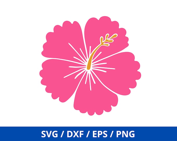 Hibiscus SVG Flower Cut File for Cricut & Silhouette, Tropical Flower ...