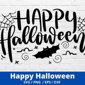 Happy Halloween Fledermaus SVG Datei, Lustige Halloween SVG Datei, Halloween Hexen SVG, Halloween Party SVG Datei, Lustige Halloween SVG Datei