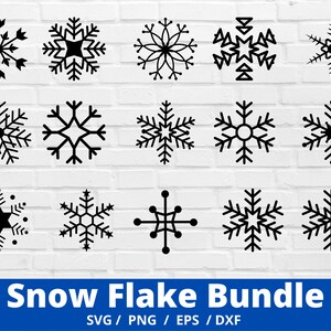 Paquete de copos de nieve SVG, copos de nieve de invierno SVG, Navidad SVG, invierno SVG, copos de nieve de Navidad SVG, archivo de corte de silueta, clipart DXF, archivos de corte Cricut
