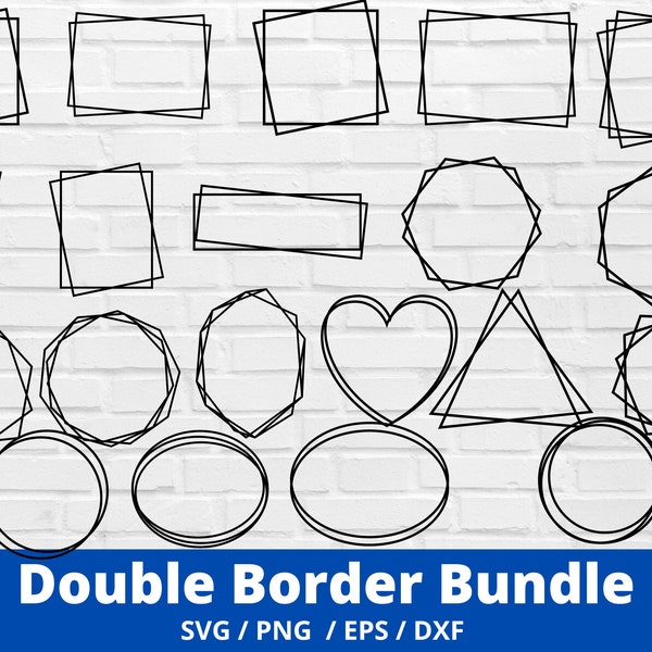 Double Frame SVG Bundle,Square Frame Bundle,Double Border,Rectangle,Circle Frame,Oval,Doodle,Cricut,Silhouette,Commercial use