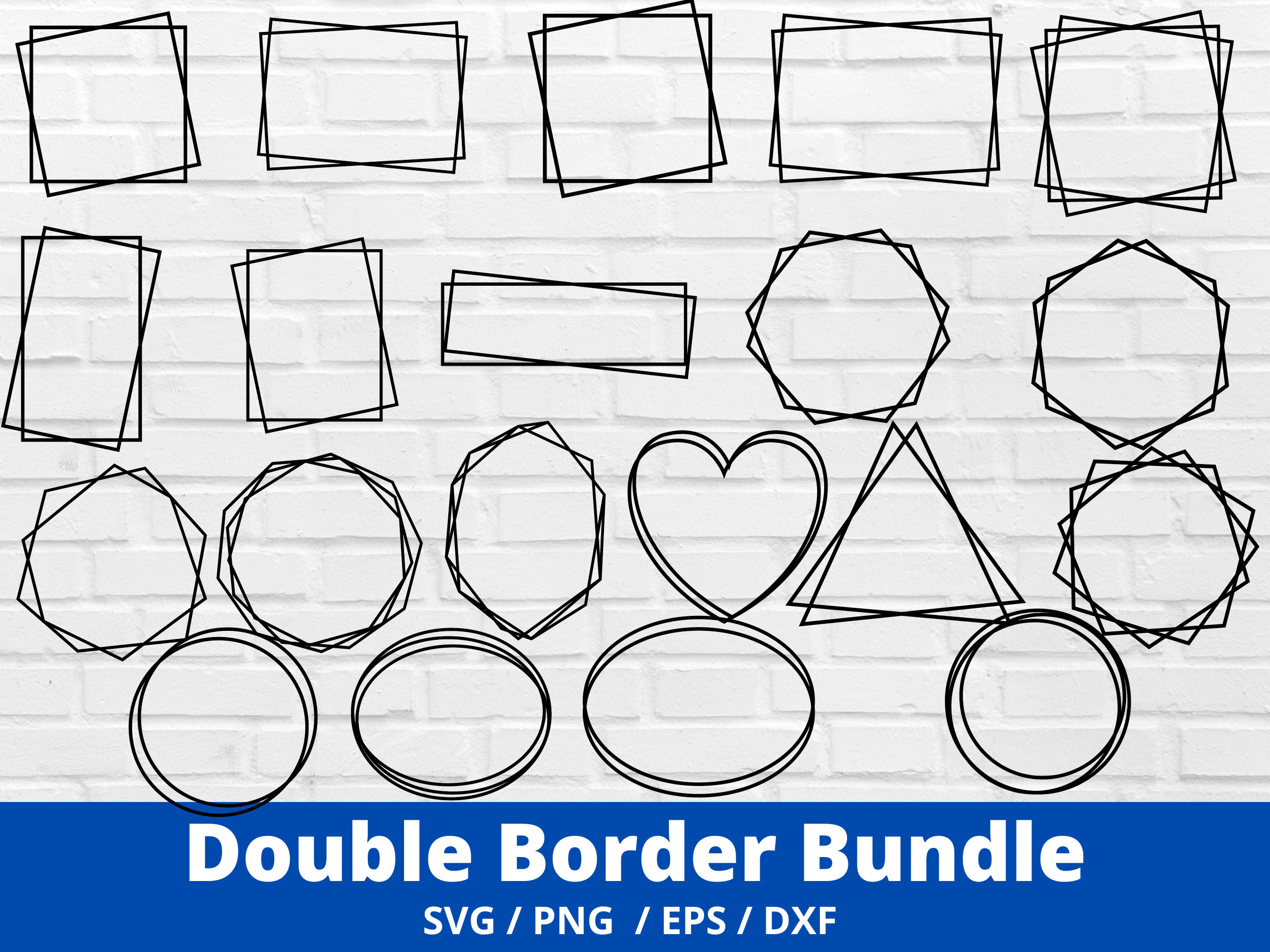 Double Frame SVG Bundlesquare Frame Bundledouble Etsy