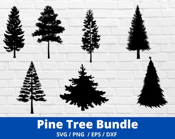 Pine Tree SVG Bundle,DXF,Christmas Tree,Spruce,Cut File,Tree Bundle,Nature,Trees,PNG,Cricut,Silhouette,Commercial use