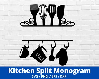Baking Split frame SVG,Bakery,Kitchen Monogram,Sign,Cooking Svg Bundle,Chef,PNG,DXF,Cut File,Cricut,Silhouette