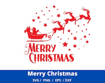 Archivo de corte SVG de Feliz Navidad, SVG de Navidad, PNG de Feliz Navidad, Archivo de corte para Cricut, Archivo de corte SVG de Silhouette Merry