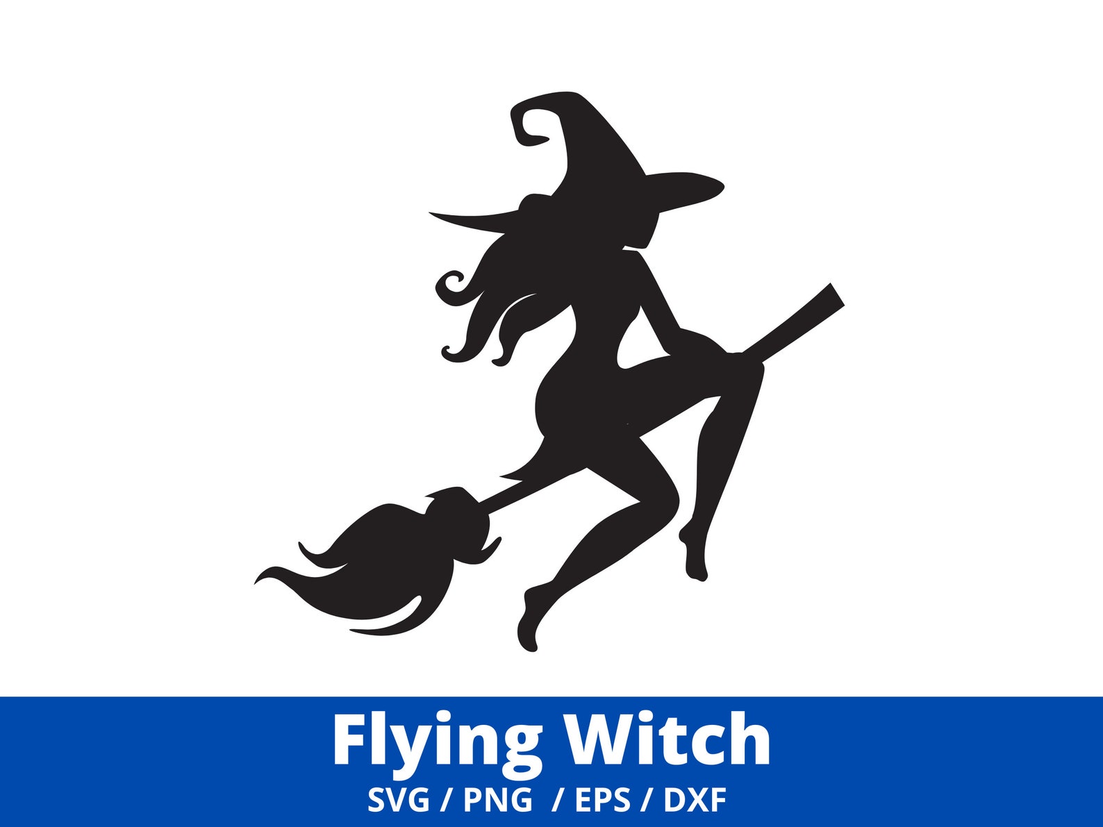 Flying Witch SVG Cut File for Cricut Witch on Broom Svg - Etsy