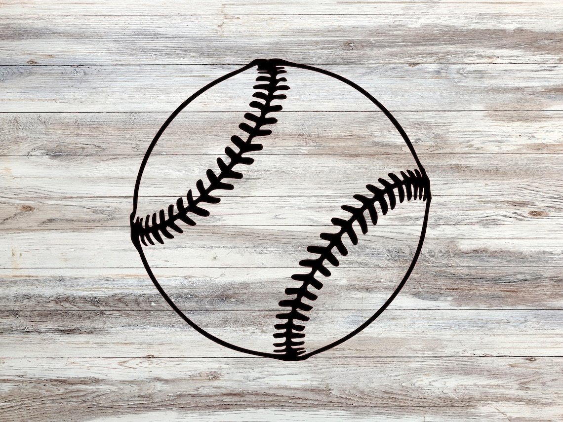 Baseball Outline Svg Baseball Svg Baseball Outline Cut File Etsy