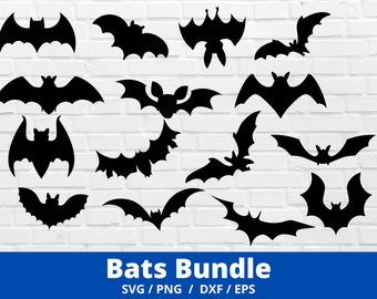 Halloween Bats SVG, Spooky Bats SVG, Bats Clipart, Bats PNG, Bats Silhouettes, Halloween Bats Cut File, Flying Bats Svg, Halloween Bats Png