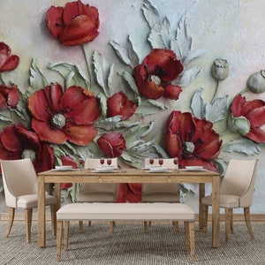 3D Red Roses 77 Broken Wall Murals