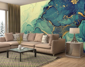 Green Blue Mix Wallpaper - Etsy