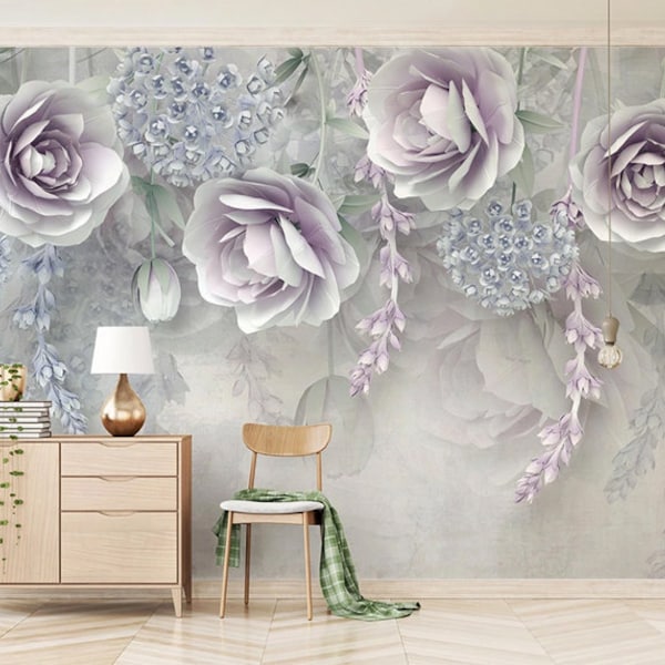 Lavender Stick and Peel Wallpaper Etsy