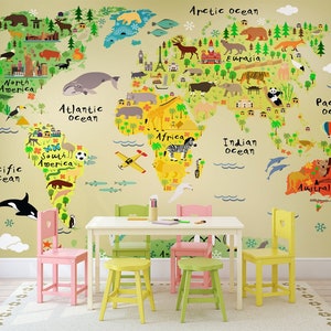 Tapete, Kinderzimmer, Weltkarte, Wanddeko, Kinderzimmer, Wanddeko, Kinderzimmer, Wandbild, Kinderzimmer, Weltkarte, Wandbild