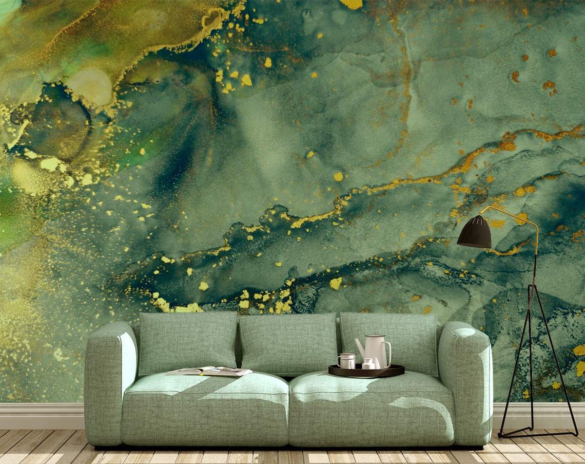 Green and grey wallpaper discount