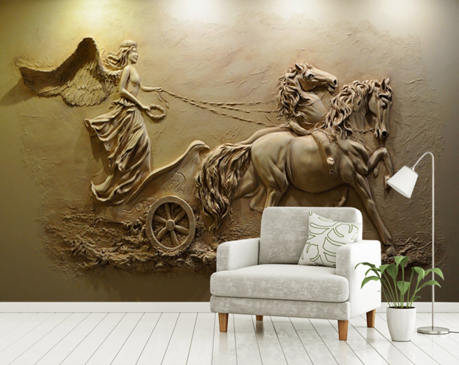 Amazing Horse Sculpture Peel and Stick Wallpaper Mural Etsy