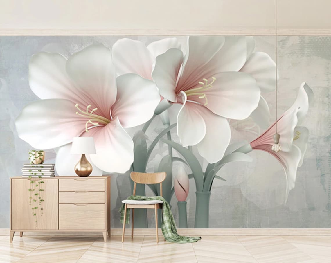 3D Dekorative Blumen Wand wandtapete Vliestapete oder Peel | Etsy