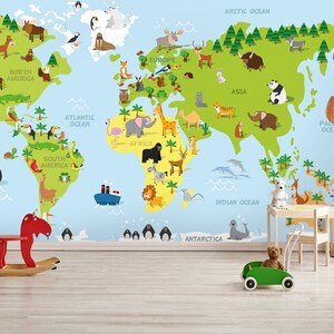 Kinderzimmer Weltkarte Tapete Kinderzimmer Tapete Weltkarte Schälen und Stick Wandbild Spielzimmer Kinder Weltkarte Baby Jungen Mädchen Zimmer Tapete