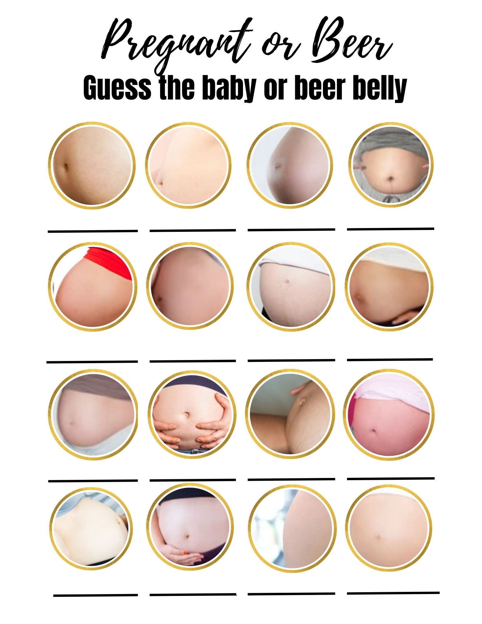 Baby Shower Game Cards - 'Beer Or Baby?' Gender Neutral Party Game, Set Of 30 Cards (5x7 Inches)