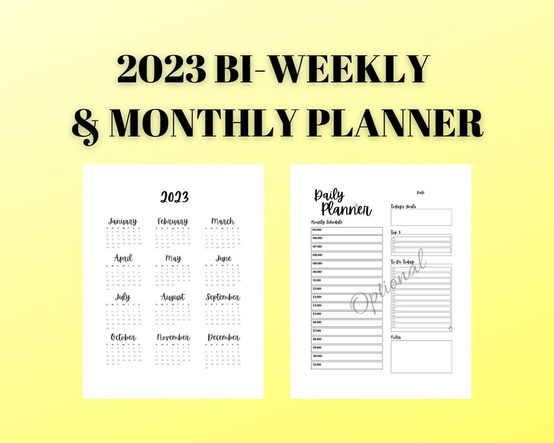 2023 Monthly/weekly Planner PDF Template Etsy